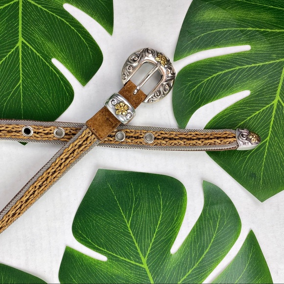 Vintage STREETS AHEAD Silver and Brown Belt Small - Picture 4 of 6